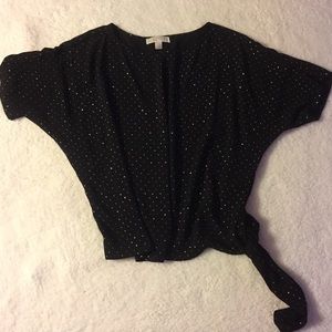 Michael Kors Sparkly Tie Blouse